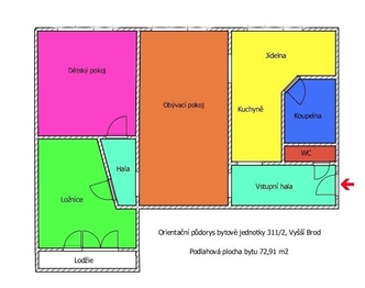 Prodej bytu 3+1 v osobním vlastnictví 73 m², Vyšší Brod