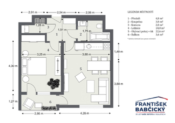Prodej bytu 2+kk v osobním vlastnictví 47 m², Praha 10 - Uhříněves