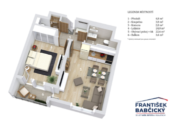 Prodej bytu 2+kk v osobním vlastnictví 47 m², Praha 10 - Uhříněves