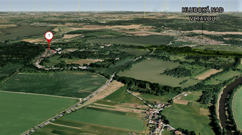 Letecký pohled. - Pronájem skladovacích prostor, Hluboká nad Vltavou