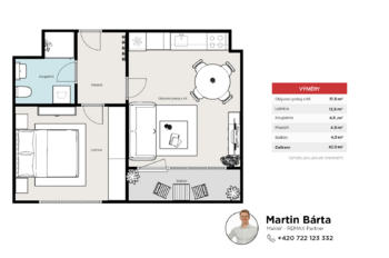Prodej bytu 2+kk v osobním vlastnictví 42 m², Hostivice