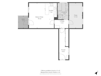 Pronájem bytu 2+kk v osobním vlastnictví 57 m², Praha 9 - Horní Počernice