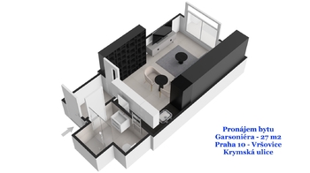 Pronájem bytu 1+kk v osobním vlastnictví 28 m², Praha 10 - Vršovice