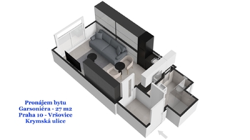 Pronájem bytu 1+kk v osobním vlastnictví 28 m², Praha 10 - Vršovice