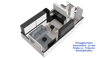 Pronájem bytu 1+kk v osobním vlastnictví 28 m², Praha 10 - Vršovice