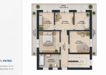 Půdorys 1. patro - Prodej domu 412 m², Doksy