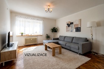 VIZUALIZACE - obývací pokoj - Pronájem bytu 2+1 v osobním vlastnictví 72 m², Vsetín