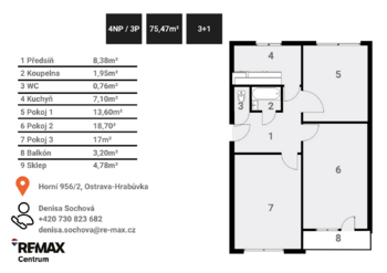 Prodej bytu 3+1 v družstevním vlastnictví 67 m², Ostrava