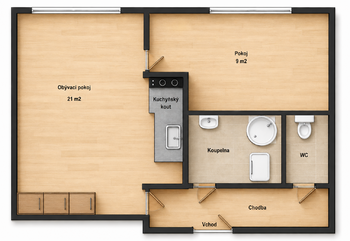 Pronájem bytu 2+kk v osobním vlastnictví 43 m², Mladá Boleslav