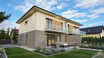 Vizualizace zařízení terasy a zeleně - Pronájem domu 194 m², Babice
