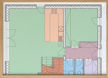Půdorys přízemí - Pronájem domu 194 m², Babice
