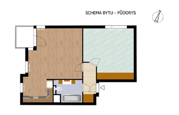 Prodej bytu 2+kk v osobním vlastnictví 52 m², Praha 5 - Stodůlky