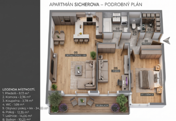 Prodej bytu 3+kk v osobním vlastnictví 79 m², Praha 9 - Kyje