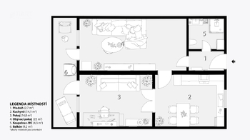 Prodej bytu 5+1 v osobním vlastnictví 115 m², Kuřim