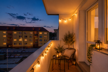 Balkon - Prodej bytu 1+1 v osobním vlastnictví 30 m², Bojkovice