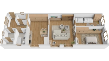 Půdorys - Prodej bytu 3+1 v osobním vlastnictví 114 m², Břeclav