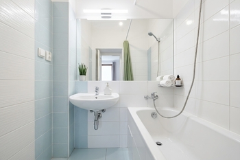 Koupelna - Prodej bytu 1+1 v osobním vlastnictví 45 m², Praha 3 - Vinohrady