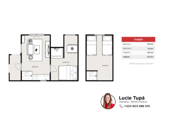Půdorys chaty - Prodej chaty / chalupy 37 m², Praha 5 - Velká Chuchle