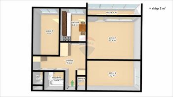 Pronájem bytu 3+1 v osobním vlastnictví 59 m², Brno