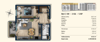 Prodej bytu 2+kk v osobním vlastnictví 57 m², Plzeň