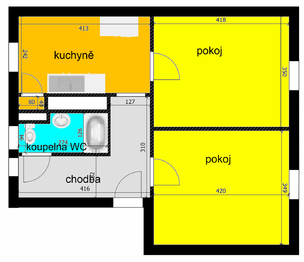 Pronájem bytu 2+1 v osobním vlastnictví 51 m², Poděbrady