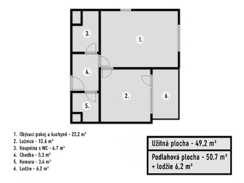 Prodej bytu 2+kk v osobním vlastnictví 51 m², Praha 9 - Vysočany
