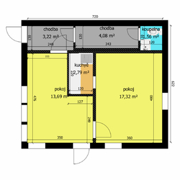 orientační půdorys - Prodej chaty / chalupy 40 m², Ovčáry