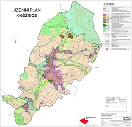 Územní plán kompletní + legenda - Prodej pozemku 3810 m², Kněžnice