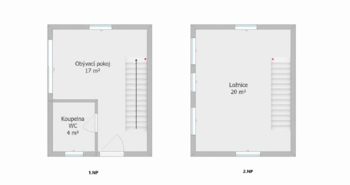 Orientační půdorys domu - Prodej chaty / chalupy 41 m², Jihlava