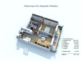 Prodej bytu 2+kk v osobním vlastnictví 52 m², Pohořelice