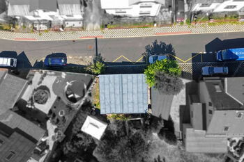 Pohled na garáže z dronu - Prodej garáže 27 m², Nejdek