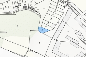 Mapa lokality (zdroj cuzk.cz) - Prodej pozemku 345 m², Křečhoř
