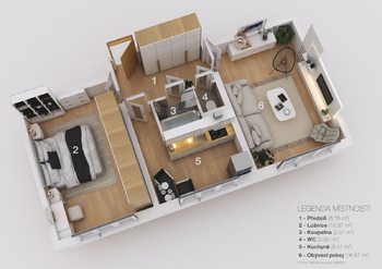 Prodej bytu 2+1 v osobním vlastnictví 54 m², Praha 6 - Veleslavín