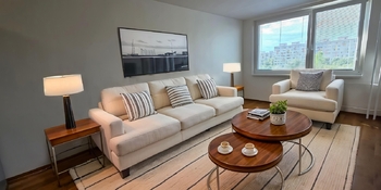 Obývací pokoj - vizualizace - Pronájem bytu 2+kk v osobním vlastnictví 46 m², Praha 5 - Stodůlky 