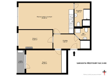 Prodej bytu 2+kk v osobním vlastnictví 62 m², Praha 6 - Řepy