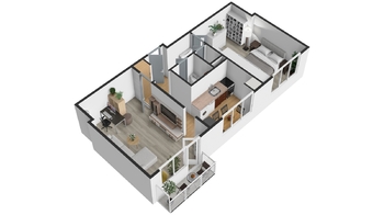 Pronájem bytu 2+1 v osobním vlastnictví 52 m², Praha 9 - Letňany