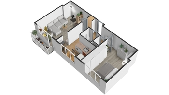 Pronájem bytu 2+1 v osobním vlastnictví 52 m², Praha 9 - Letňany