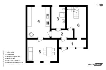 Půdorys 1.NP - Prodej domu 100 m², Studená