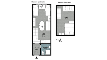 Prodej bytu 1+1 v osobním vlastnictví 47 m², Pernink