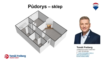 Půdorys - sklep - Prodej domu 130 m², Písek