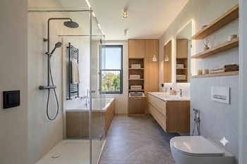 Vizualizace možného interiéru koupelny v patře domu... - Prodej domu 230 m², Vysoký Újezd