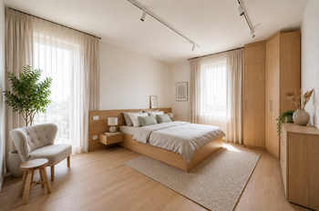 Vizualizace možného uspořádání ložnice v patře... - Prodej domu 230 m², Vysoký Újezd