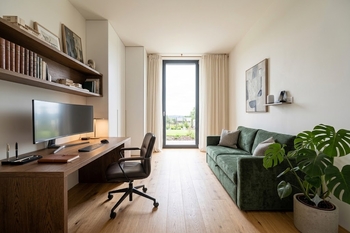 Vizualizace možného využití pokoje v přízemí - pracovna/pokoj pro hosty... - Prodej domu 230 m², Vysoký Újezd