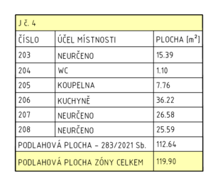 Dispozice - Prodej bytu 3+1 v osobním vlastnictví 120 m², Prostějov