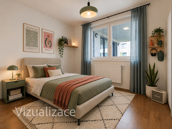 První pokoj - vizualizace - Prodej bytu 4+kk v osobním vlastnictví 107 m², Praha 10 - Dolní Měcholupy