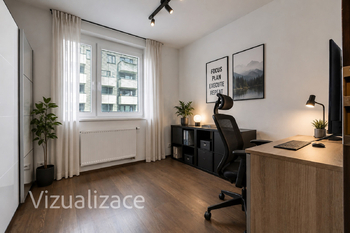 Druhý pokoj - vizualizace - Prodej bytu 4+kk v osobním vlastnictví 107 m², Praha 10 - Dolní Měcholupy