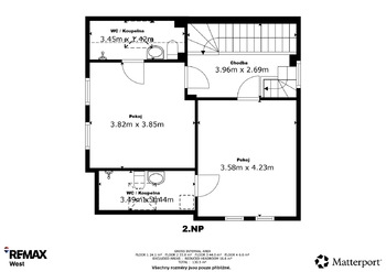 Půdorys 2. NP - Prodej domu 100 m², Nejdek