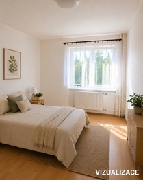 Ložnice-vizualizace - Pronájem bytu 3+1 v osobním vlastnictví 80 m², Postoloprty