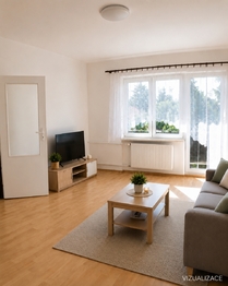 Obývací pokoj-vizualizace - Pronájem bytu 3+1 v osobním vlastnictví 80 m², Postoloprty