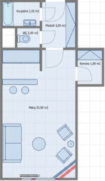 Pronájem bytu 1+kk v osobním vlastnictví 29 m², Praha 4 - Modřany